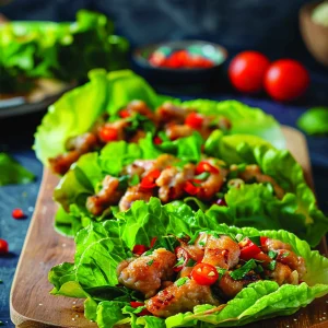 ASIAN CHICKEN SAUSAGE LETTUCE WRAPS