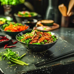 SOBA CHICKEN EDAMAME BOWL