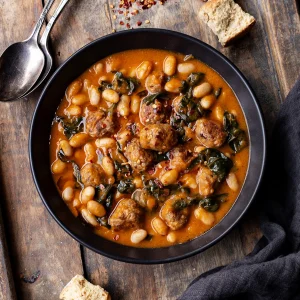 Butternut squash, Sausage, Spinach Chowder