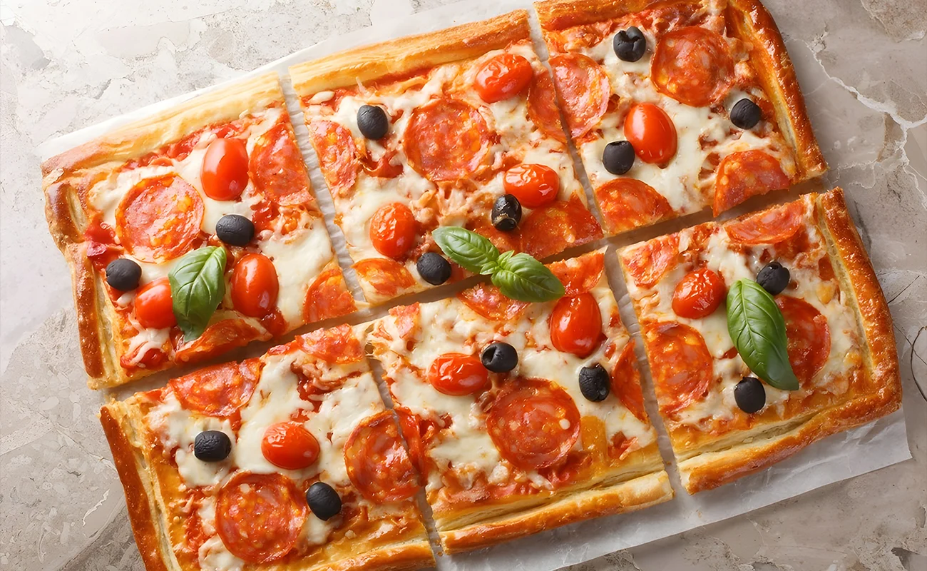 Pepperoni Pizza Puff Pastry Tarts