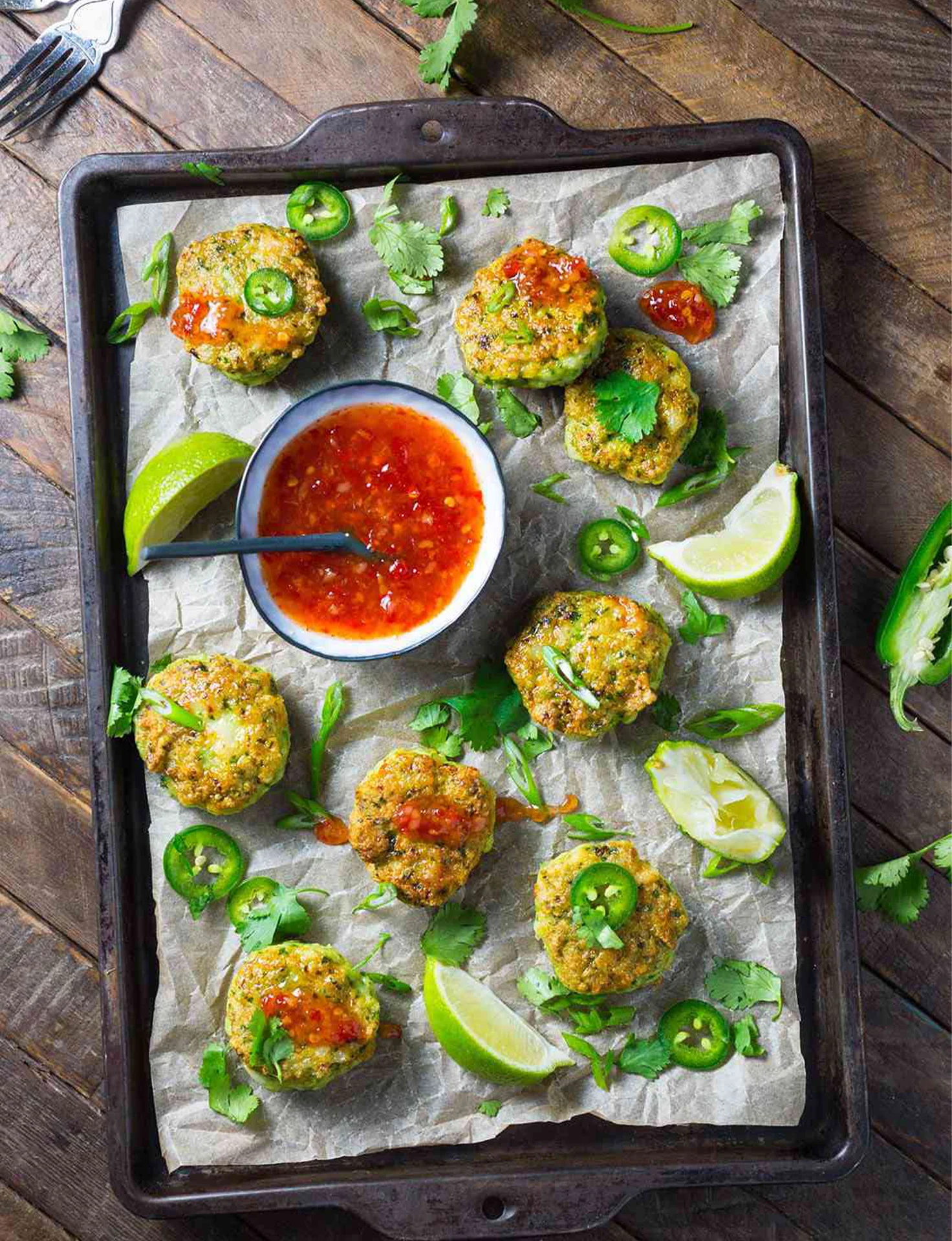 Shrimp Cake Bites with Sweet Chili Sriracha Mayo