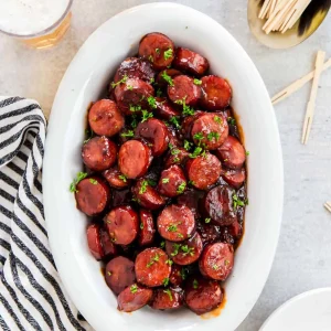 Smoked sausage, Cheese & Jam Bites